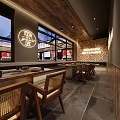 Traditional Restaurant Interior Design Featuring Wooden Decor Wine Rack Ceiling And Bar Counter