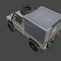 Off Road Adventure Vehicle With Large Tires And Rear Camping Storage Box