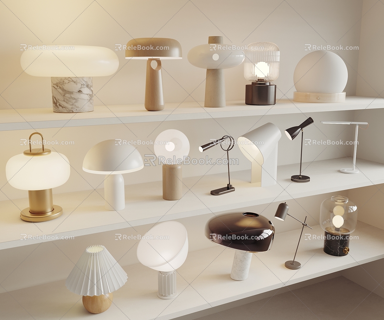 Modern Cream Style Table Lamp model