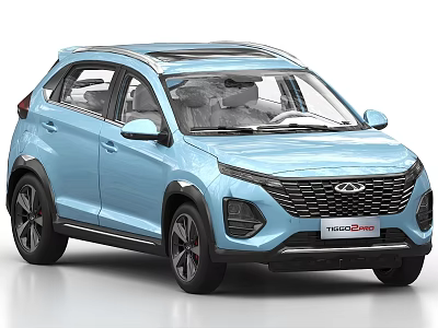 Blue Chery Tiggo 5x Sport SUV With Modern Exterior And Alloy Wheels 3d model