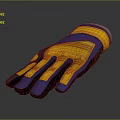 Blue And Yellow Work Gloves With Anti Slip Design For Safety And Comfort