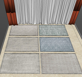 modern square carpet 3d model