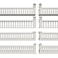 Multiple White Balustrade Fence Panels Featuring Decorative Railings And Architectural Details