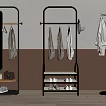 Modern Clothes Racks with Mirror Shoe Shelves Hanging Coats Jackets and Shoes Minimalist Design