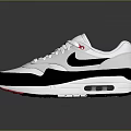 Nike White Black Red Sneakers With Swoosh Logo Sporty Casual Footwear