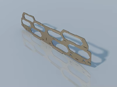 Modern Metal Swing Door Frame With Multiple Hole Design And Smooth Surface 3d model