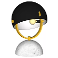Modern Table Lamp With Black Shade Golden Stand And White Marble Base