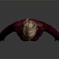 3D Female Model With Blonde Hair Maroon Cardigan Patterned Skirt And Black Boots