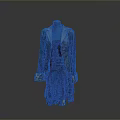 Women's Black Coat And Skirt Set With Elegant Lace Details And Patterned Cuffs