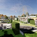 Scenic Park Landscape Featuring Lush Green Spaces Walking Paths And Colorful Trees