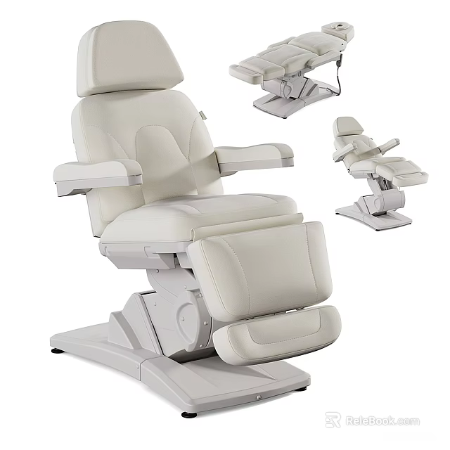 Light Beige Massage Chair With Adjustable Recline And Multiple Angles Design 3d model