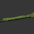 Green Terrain Model With Grass Covered Surface And White E Shaped Structure