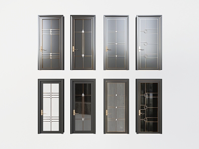 New Chinese Style Interior Door Glass Door Room Door Bedroom Door Swing Door Single Door Kitchen Door Toilet Door 3d model