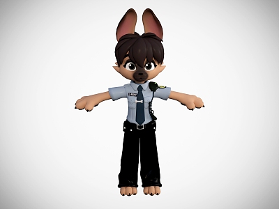 Animal Police Game Characters Police Cartoon Fox Game Characters model