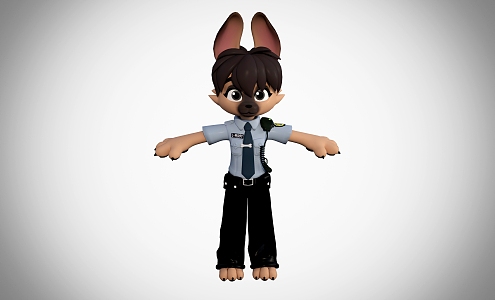 Animal Police Game Characters Police Cartoon Fox Game Characters 3d model