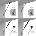Stainless Steel Gas Spring Hydraulic Support Rods With Mounting Brackets And Screws