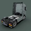 Volvo Truck Rear View With Chassis Structure And Wheels Design 3d model