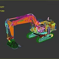 Hitachi Orange And Black Crawler Excavator With Large Bucket And Spacious Cab