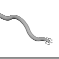 White Curved Tube With Metal Clips At The End For Multiple Applications