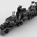 Black Building Block Heavy Duty Mechanical Vehicle With Caterpillar Tracks And Intricate Details