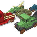 Colorful Electric Toy Trucks Fire Engines Tanks And Trailers In Red Blue Green