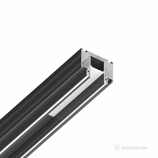Modern Decorative Ornament Set With Metal Silver Black Striped Long Frame 3d model 
