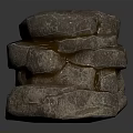 Stacked Natural Stone Pieces With Rough Textured Surface And Gray Color
