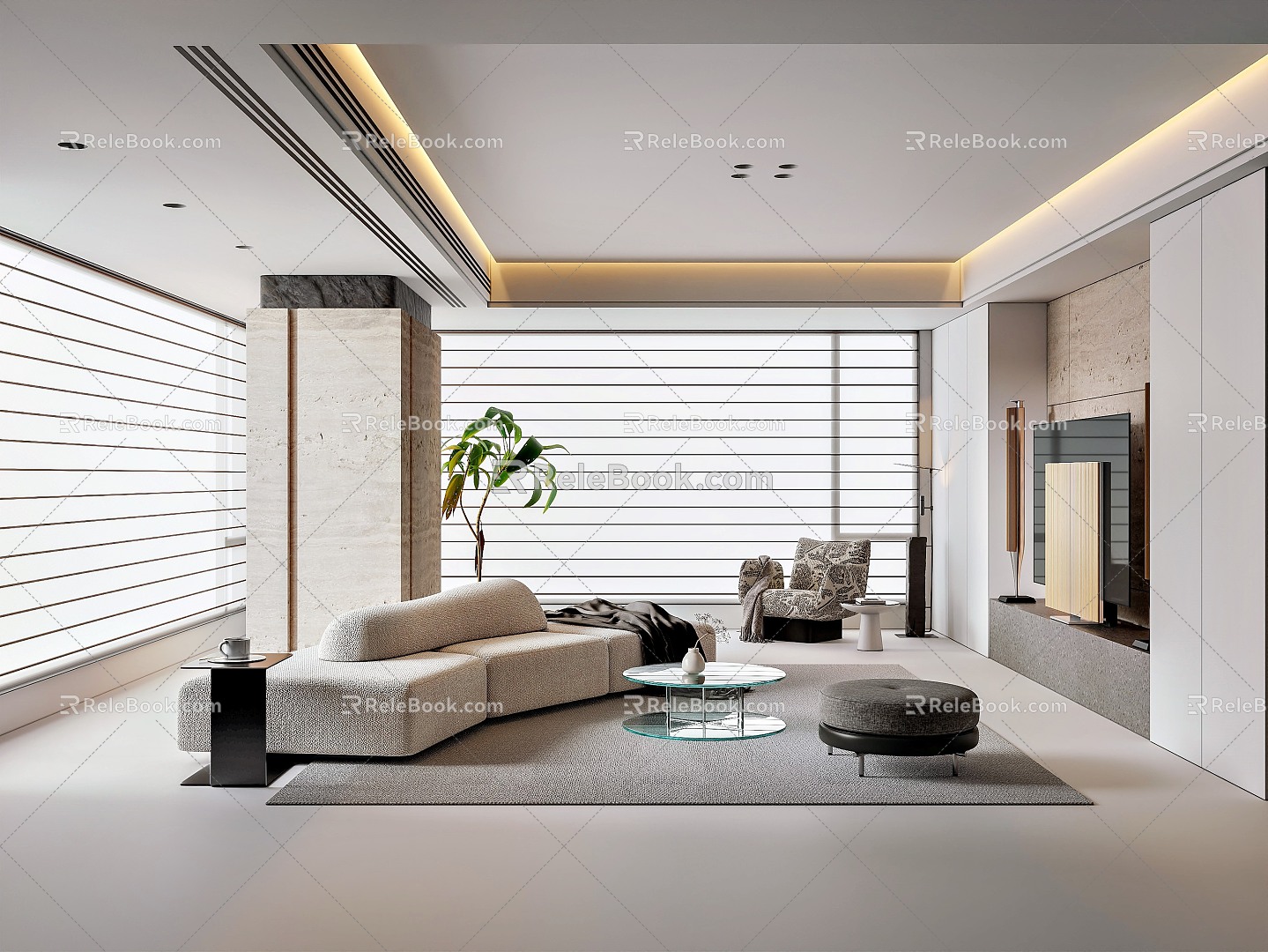 modern living room 3d model