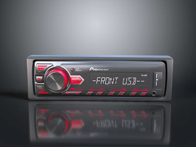 Pioneer Car Audio Receiver With Front USB Interface And Control Knobs 3d model