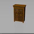 Traditional Wooden Cabinet With Double Doors Diamond And Square Panel Design Flat Top Solid Wood