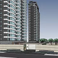 Residential Complex Layout With High Rise Buildings Green Spaces Roads And Central Facilities