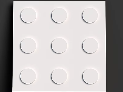 White Wall Surface With Nine Circular Protrusions In 3x3 Grid Arrangement 3d model