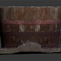 Household Wooden Barrels With Square Textured Bases In Dark And Light Tones