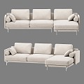 Nordic Simple Double Sofa Sofa Simple Double Sofa Pillow Simple Cushion Cushion 3d model