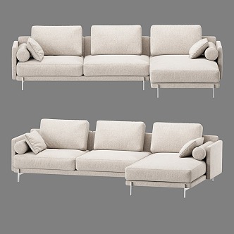 Nordic Simple Double Sofa Simple Double Sofa Pillow Simple Cushion 3d model