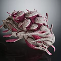 3D Rendered Sci-Fi Fantasy Creature Character With Pink Gray Mushroom Protrusions And Organic Tentacles