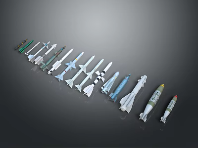 Various Military Weapons With Different Models And Designs Display Collection 3d model