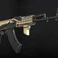 Modern Tactical Assault Rifle Featuring Black And Tan Finish With Detachable Magazine And Rail System