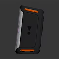 Portable Bluetooth Speaker With Colorful LED Ring Lights And Orange Accents Modern Design