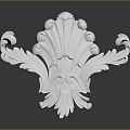 Elegant White Carved Furniture Ornament With Scrollwork And Leaf Design