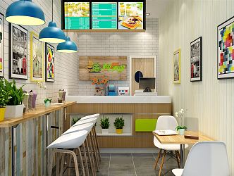 Modern Beverage Shop Yogurt Shop Beverage Shop Small Fresh 3d model