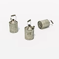 Vintage Metal Buckets with Rustic Handles for Home Storage Needs 3d model