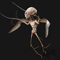 Game Movie Character Gaunt Pale Skinned Winged Creature With Long Limbs And Tentacles