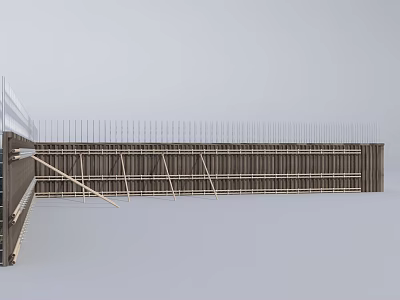 Construction of template shear wall template shear wall formwork counterbolt scaffold fastener reinforcement construction 3d model