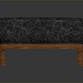 Stylish Square Ottoman Furniture With Textured Fabric Upholstery And Wooden Legs