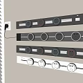 Removable rail socket panel 3d model