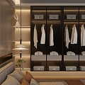 Glass Wardrobe Light Luxury Wardrobe Finished Wardrobe 3d model