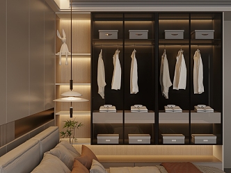 Glass Wardrobe Light Luxury Wardrobe Finished Wardrobe 3d model