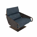 Modern Blue Fabric Sofa Set With Metal Frame And Comfortable Seating Design 3d model