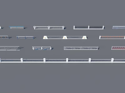 Collection of Various Railings with Different Designs Materials and Patterns 3d model